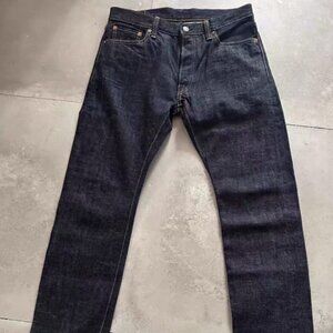 Pure blue Japan xx-013 slim tapered raw selvedge jeans slubby made in Japan 14oz